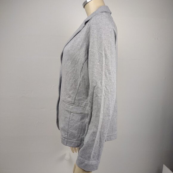 NWT L.L. Bean gray 100% Cotton knit blazer two button jacket ladies size Small - Picture 6 of 8